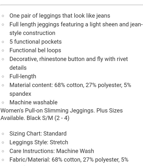 !!NEW!!Women's Pull-On Slimming Jeggings, By:Chalmons, Navy Jean, SIZE:Small - Picture 6 of 7